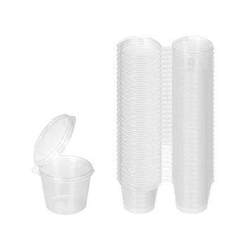 100 Tükki Väike Plastikust Mahutid Kaaned, 25Ml Väike Kaste Potti Plastikust Potid Jelly Potid Kaste Languse Salatid