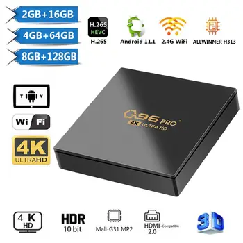 2022 Uus Q96 Pro+ TV Box 8 GB+128GB Quad Core Set Top Box Allwinner H313 4K H. 265 2.4 G WIFI Media Player Smart Home Theater