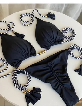 2023 Bikinis Sexy Bikini Set Ujumistrikoo Naistele Õõnes Välja Ujumisriided, Reguleeritav String Biquini Uus Backless Põimitud Kolmnurk Bikiinid