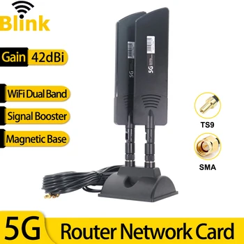 5G CPE Pro Ruuteri Antenn 42dbi Dual Band Võimendi Välise Extender Magnet Aluse mobiilsidevõrgu Signaali Korduva TS9 SMA