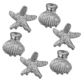 6 Tk Väikesed Juuksed Clip Hõbe Klambrid Ookeani Tüdrukud Sulamist Mini Naiste Õhuke Laps Tangide