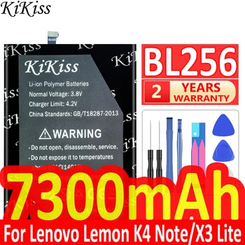 7300mAh 100% Originaal kikiss BL256 mobiiltelefoni Aku Lenovo Sidruni -, 4 Pr Märkus K4note A7010 / X3 Lite X3Lite K51c78 Aku