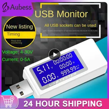 Ajastus Ammeter Digitaalse Monitori Pinge Ja Laadija Lcd Ekraan, Usb-Pinge Ammeter Power Cut-off, Power Indikaator