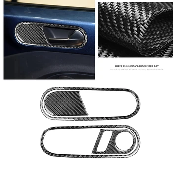 Auto Salongi Ukse Käepide Kaussi Paneeli Katta Trim Strip Carbon Fiber Kleebis Raami Kaunistamiseks Volkswagen VW Beetle 2012-2019