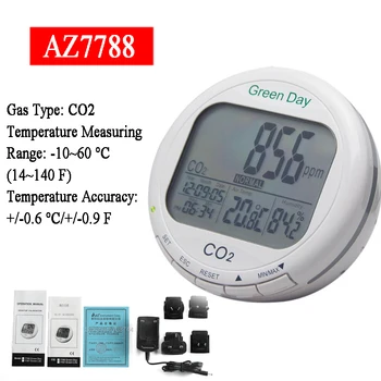 AZ-7788 Uus 3-in1 Desktop Siseruumide Õhu Kvaliteeti, Temperatuuri AZ7788 Niiskus RH süsinikdioksiid CO2 Jälgida Dataloger 0~9999ppm