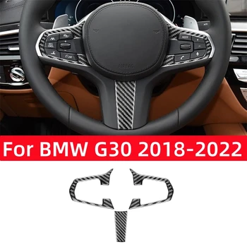 BMW 5 Seeria G30 2018-2022 Tarvikud süsinikkiust Interjööri Auto Rooli Nupud Raami Lõug Sisekujundus Kate Kleebised