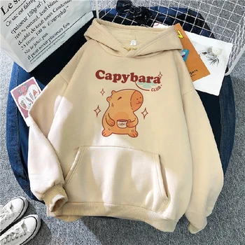 Capybara hupparit naiste anime streetwear y2k esteetiline rõivad Kapuutsiga naiste jaapani Kapuutsiga Särk