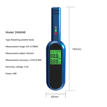 DM604B Hingamine Alkoholi Tester, Suure Täpsusega, Alkoholi Mõõtevahendi Kahesuguse kasutusega Alkoholi Jälgida Detektor Kodu ja Auto