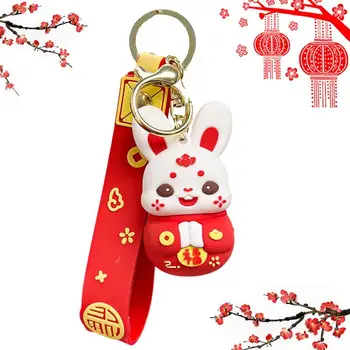 Hiina Uus Aasta-Jänese Võtmehoidja Armas PVC Multikas Loomade Võtmehoidja Hiina Pidulik Õnnelik Bunny Doll Võtmehoidja Naine Armas Kott