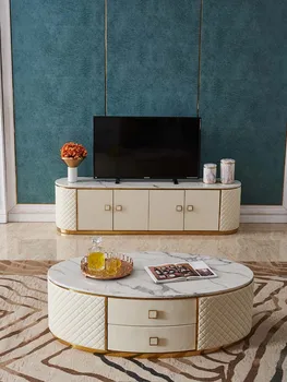 Kerge luksus TV kapp marmor itaalia elutoa mööbel väike korter roostevabast terasest põranda kapp audio-visuaalne kapp