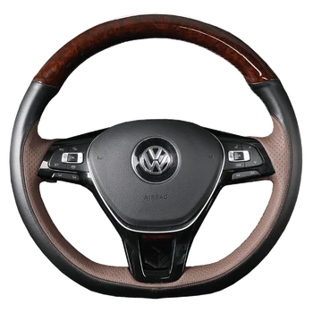 Kohandatud Käsitsi Õmblemine Auto Rooli Kate Volkswagen CC Tayron Magotan Tiguan T-rist, Ehtne Nahk Auto Tarvikud