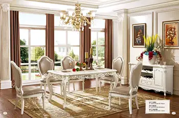 Kuldne luksus Puidust Euroopa klassikalise stiili söögituba mööbli komplekti söögituba laud
