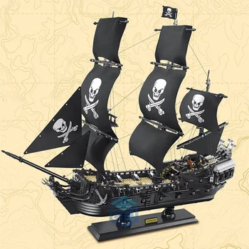 Laos Kariibi mere Black Pearl Purjekas Pirate Laeva Mudel ehitusplokid KES Tellised Komplekt Kingitused, Haridus Mänguasjad Lastele
