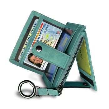 Lihtne väike naiste lühike krediitkaardi omanik, väike värske värviga lukuga rahakott