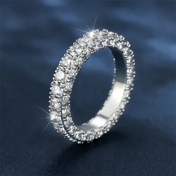 Luksus Naine Võlu Valge Ring Crystal Silver Värvi Rõngad, Naiste Valge Väike Kivi Kihlasormus Ehted