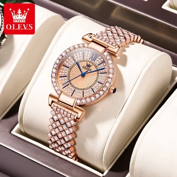 OLEVS 9942 Luksus Top Brändi Quartz Watch Naiste Veekindel Diamond Dial Originaal Daamid Käekell Klassikaline Naiste Kellad