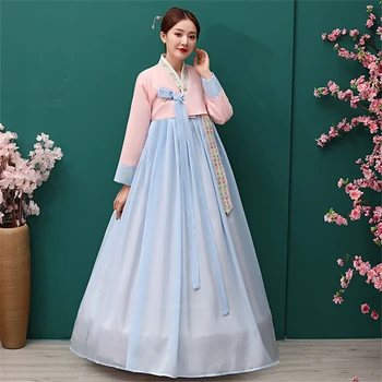 Palace korea Traditsiooniliste Kostüüm Naistele Elegantne Luksus Hanbok Kleit Printsess Cosplay Anicent Retro Pikk Rüü Pulmapidu