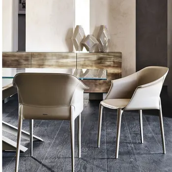 Sadul nahast leibkonna kaasaegse minimalistliku Põhjamaise valguse luksus tugitool minimalistlik disainer uuringu tool