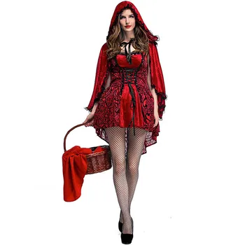 Seksikas Naiste Muinasjutt Little Red Riding Hood Kostüüm Halloween Kostüüm Karnevali Cosplay Etapi Etendused Kostüüm