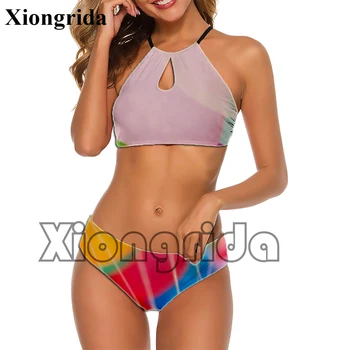 Seksikas Õhupalli Prindi Bikinis Set Naiste Slim Päitsed Ujumistrikoo Naine 3D Värviline Õhupall Prindi Supelrõivad Beach Kanda trikoo