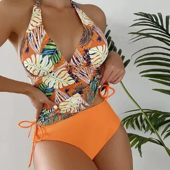 Suvel Rannas Varustus Naiste Bikinis Set Print Seksikas Backless Bikiinid Ujumistrikoo Supelrõivad Naiste 2023 Bikinis Komplekti купальник