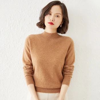 Talve Kampsun Naiste Jaapani ja Korea Vabaaja Solid Color Lihtne mudeli Mitmekülgne Mõnitama Kaela Pullover Koo Kampsun Kampsun