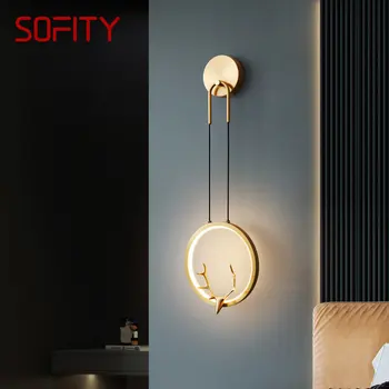 TINNY Kaasaegse Vask seinavalgusti LED 3 Värvid Messing Kuld Sconce Lamp Loominguline Sarved Decor Kodus Elavate Tuba