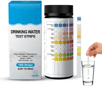 Vesi Test,9 IN 1 Joogivee Test Kit koos 100TK Vee Testimis Ribad Puuduta Hästi Ja Vee Kvaliteedi Test Avastada Karedus, Ph