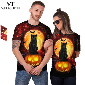 VIP Mood Halloween Paar T-särgid, Naiste, Meeste Tee Särk Naljakas Poole 3D Print Top Täiskasvanud Lühikesed Varrukad Streetwear O-kaeluse Riided