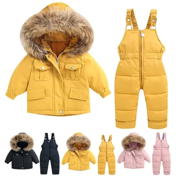 Väikelapse Talvine Laste Tüdrukute Ja Poiste (Solid Color Lumi Ülikond Lumi Püksid, Rinnatüki Ja Zip Riided Saagi Beebi Teki Klõpsatusega