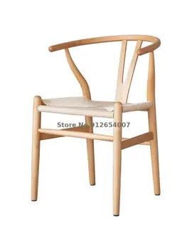 Y tool täispuidust tool logi söökla juhataja leibkonna tagasi tooli kahvel bone tool lihtne täispuidust tugitool restoran